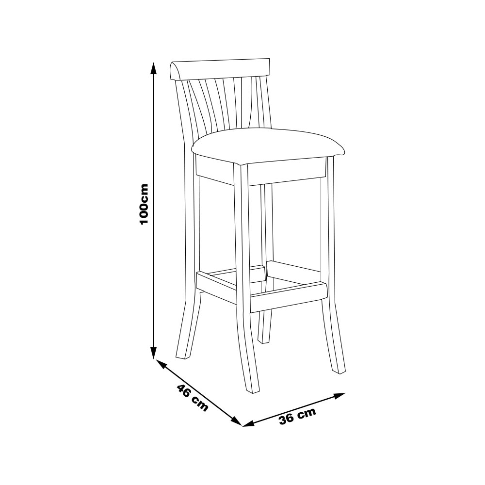 Kit 2 Banquetas Alta Madeira Maciça Bakeri Linho Cinza/Imbuia G42 - Gran Belo
