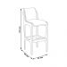 Kit 2 Banquetas Alta Madeira Maciça Pedri Linho Cinza/Imbuia G42 - Gran Belo