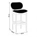 Kit 2 Banquetas Alta Madeira Maciça Soshoku Veludo Preto/Imbuia G42 - Gran Belo