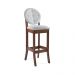 Kit 2 Banquetas Alta Madeira Maciça Teseu Linho Off White/Imbuia G42 - Gran Belo