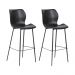 Kit 2 Banquetas Base Aço Fixa Naboo PU Preto G56 - Gran Belo