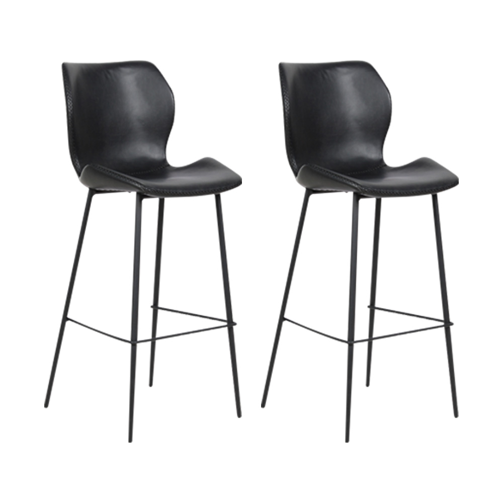Kit 2 Banquetas Base Aço Fixa Naboo PU Preto G56 - Gran Belo