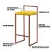 Kit 2 Banquetas Decorativa Jasmine Base Bronze Suede Amarelo G41 - Gran Belo