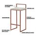 Kit 2 Banquetas Decorativa Jasmine Base Bronze Suede Bege G41 - Gran Belo