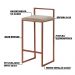 Kit 2 Banquetas Decorativa Jasmine Base Bronze Suede Cappuccino - Gran Belo