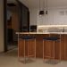 Kit 2 Banquetas Decorativa Jasmine Base Bronze Suede Preto G41 - Gran Belo