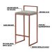 Kit 2 Banquetas Decorativa Jasmine Base Bronze Veludo Cinza - Gran Belo