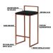 Kit 2 Banquetas Decorativa Jasmine Base Bronze Veludo Preto G41 - Gran Belo