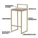 Kit 2 Banquetas Decorativa Jasmine Base Gold Suede Cappuccino G41 - Gran Belo