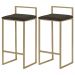 Kit 2 Banquetas Decorativa Jasmine Base Gold Suede Marrom G41 - Gran Belo