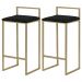 Kit 2 Banquetas Decorativa Jasmine Base Gold Suede Preto G41 - Gran Belo