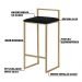 Kit 2 Banquetas Decorativa Jasmine Base Gold Suede Preto G41 - Gran Belo