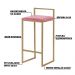 Kit 2 Banquetas Decorativa Jasmine Base Gold Suede Rosa G41 - Gran Belo