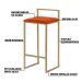 Kit 2 Banquetas Decorativa Jasmine Base Gold Suede Telha G41 - Gran Belo
