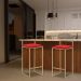 Kit 2 Banquetas Decorativa Jasmine Base Gold Suede Vermelho G41 - Gran Belo