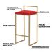 Kit 2 Banquetas Decorativa Jasmine Base Gold Suede Vermelho G41 - Gran Belo