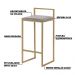 Kit 2 Banquetas Decorativa Jasmine Base Gold Veludo Cinza G41 - Gran Belo