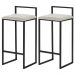 Kit 2 Banquetas Decorativa Jasmine Base Preto Suede Bege G41 - Gran Belo