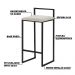 Kit 2 Banquetas Decorativa Jasmine Base Preto Suede Bege G41 - Gran Belo