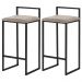 Kit 2 Banquetas Decorativa Jasmine Base Preto Suede Cappuccino G41 - Gran Belo