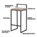 Kit 2 Banquetas Decorativa Jasmine Base Preto Suede Cappuccino G41 - Gran Belo