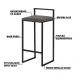 Kit 2 Banquetas Decorativa Jasmine Base Preto Suede Cinza G41 - Gran Belo