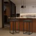 Kit 2 Banquetas Decorativa Jasmine Base Preto Suede Marrom G41 - Gran Belo
