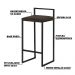 Kit 2 Banquetas Decorativa Jasmine Base Preto Suede Marrom G41 - Gran Belo