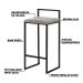 Kit 2 Banquetas Decorativa Jasmine Base Preto Veludo Cinza G41 - Gran Belo