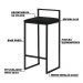 Kit 2 Banquetas Decorativa Jasmine Base Preto Veludo Preto G41 - Gran Belo