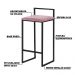 Kit 2 Banquetas Decorativa Jasmine Base Preto Veludo Rosê G41 - Gran Belo
