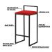 Kit 2 Banquetas Decorativa Jasmine Base Preto Veludo Vermelho G41 - Gran Belo