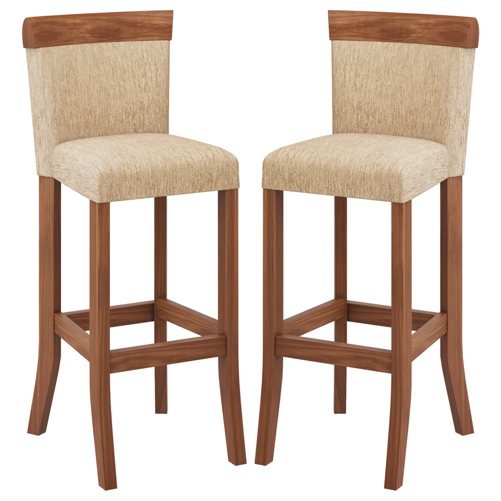 Kit 2 Banquetas Decorativas Sala de Jantar Milena Linho Bege G42 - Gran Belo
