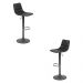 Kit 2 Banquetas Decorativas Travis PU com Regulagem de Altura Base Disco c/Apoio Para os Pés Preto G56 - Gran Belo