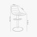 Kit 2 Banquetas Decorativas Travis PU com Regulagem de Altura Base Disco c/Apoio Para os Pés Preto G56 - Gran Belo