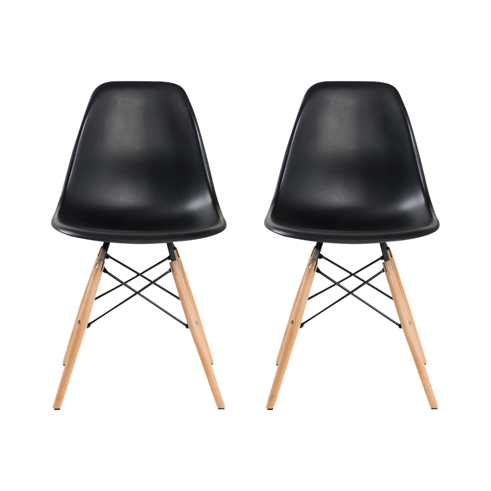 Kit 2 Cadeira Decorativa para Sala e Cozinha Garabit Preto G04 - Gran Belo