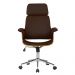 Kit 2 Cadeira de Escritório Home Office Decorativas Casemiro PU c/Regulagem de Altura Base Giratória Marrom G56 - Gran Belo