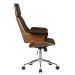 Kit 2 Cadeira de Escritório Home Office Decorativas Casemiro PU c/Regulagem de Altura Base Giratória Marrom G56 - Gran Belo