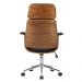 Kit 2 Cadeira de Escritório Home Office Decorativas Casemiro PU c/Regulagem de Altura Base Giratória Marrom G56 - Gran Belo