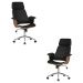 Kit 2 Cadeira de Escritório Home Office Decorativas Casemiro PU c/Regulagem de Altura Base Giratória Preto G56 - Gran Belo