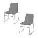 Kit 2 Cadeiras Decorativa Sala de Jantar Anne Linho Cinza G17 - Gran Belo