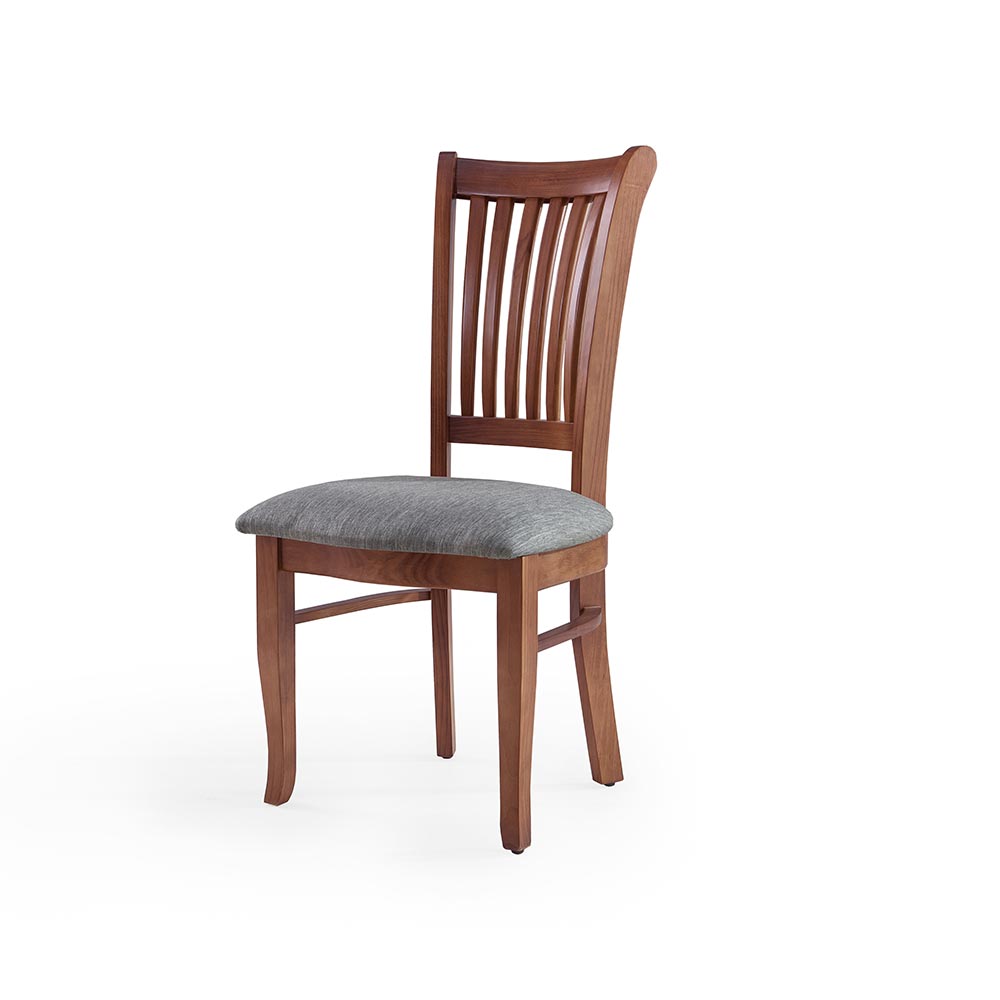 Kit 2 Cadeiras Decorativa Sala de Jantar Madeira Maciça Bakeri Linho Cinza/Imbuia G42 - Gran Belo