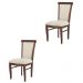 Kit 2 Cadeiras Decorativa Sala de Jantar Madeira Maciça Fabregas Facto Pérola/Capuccino/Mel G42 - Gran Belo