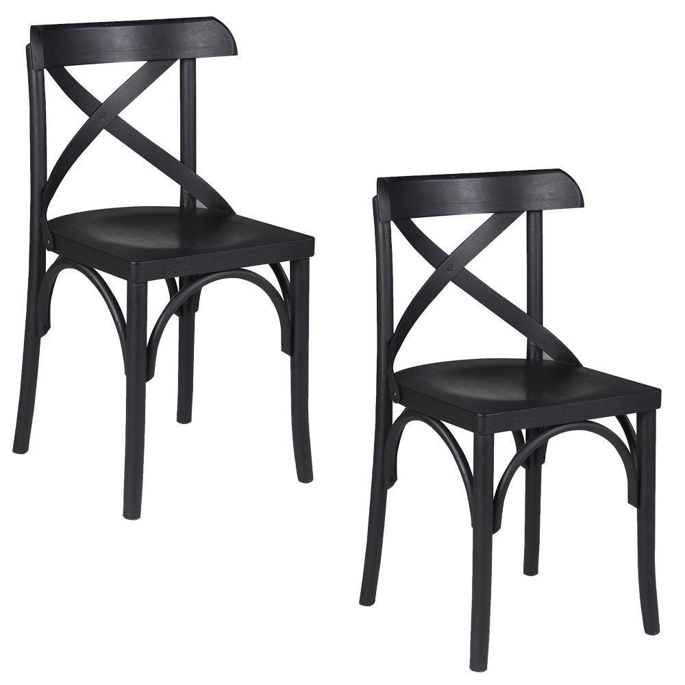 Kit 2 Cadeiras Decorativas Crift Preto - Gran Belo