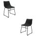 Kit 2 Cadeiras Decorativas Marquezine Sala de Jantar PU Base Aço Preto G56 - Gran Belo