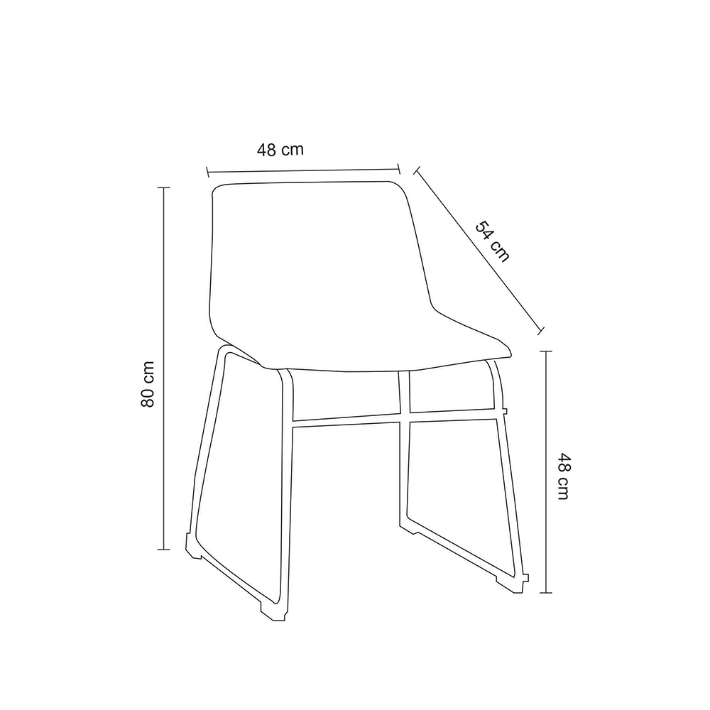 Kit 2 Cadeiras Decorativas Marquezine Sala de Jantar PU Base Aço Preto G56 - Gran Belo