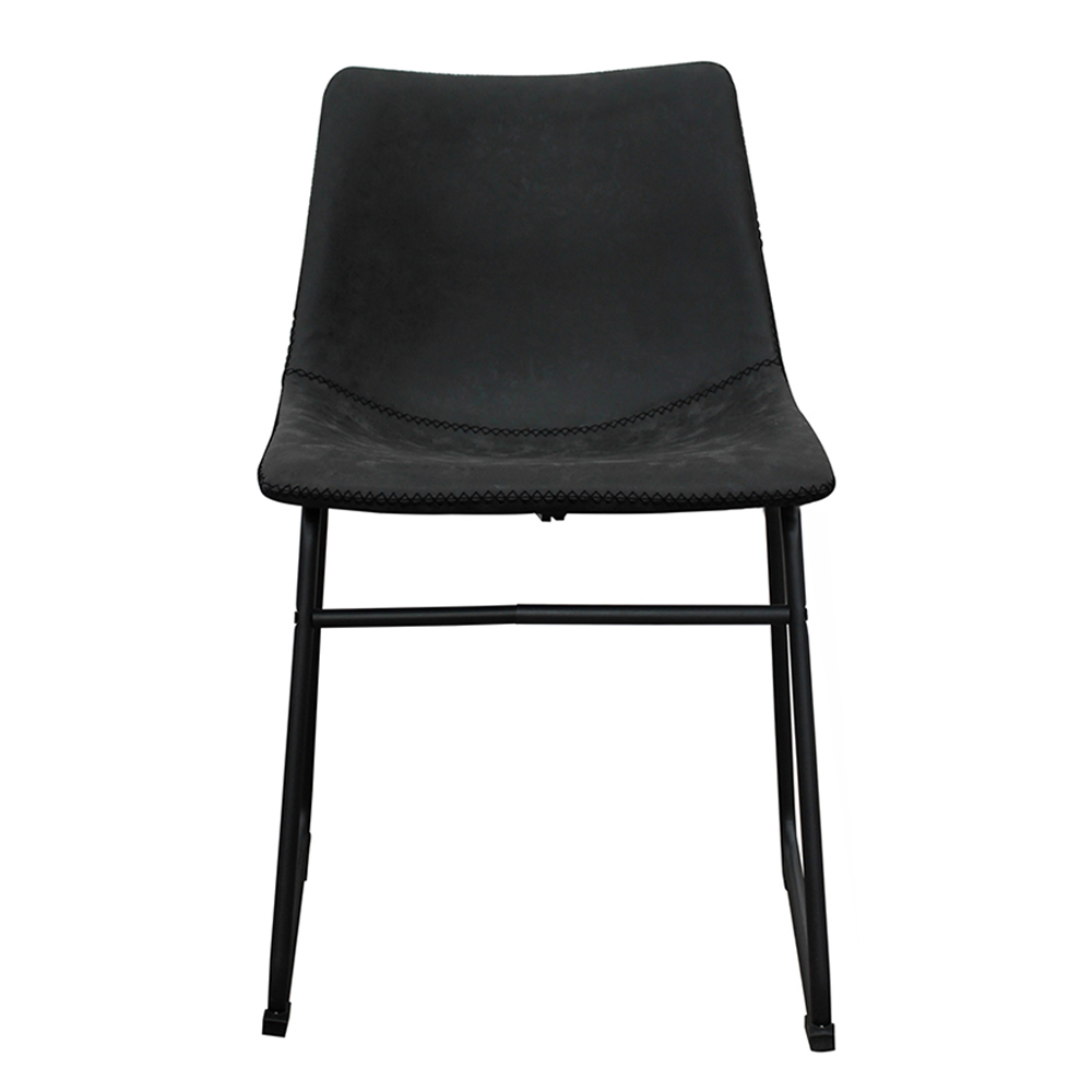 Kit 2 Cadeiras Decorativas Marquezine Sala de Jantar PU Base Aço Preto G56 - Gran Belo