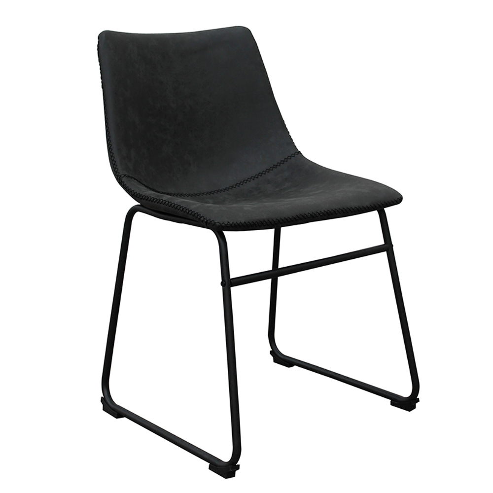 Kit 2 Cadeiras Decorativas Marquezine Sala de Jantar PU Base Aço Preto G56 - Gran Belo