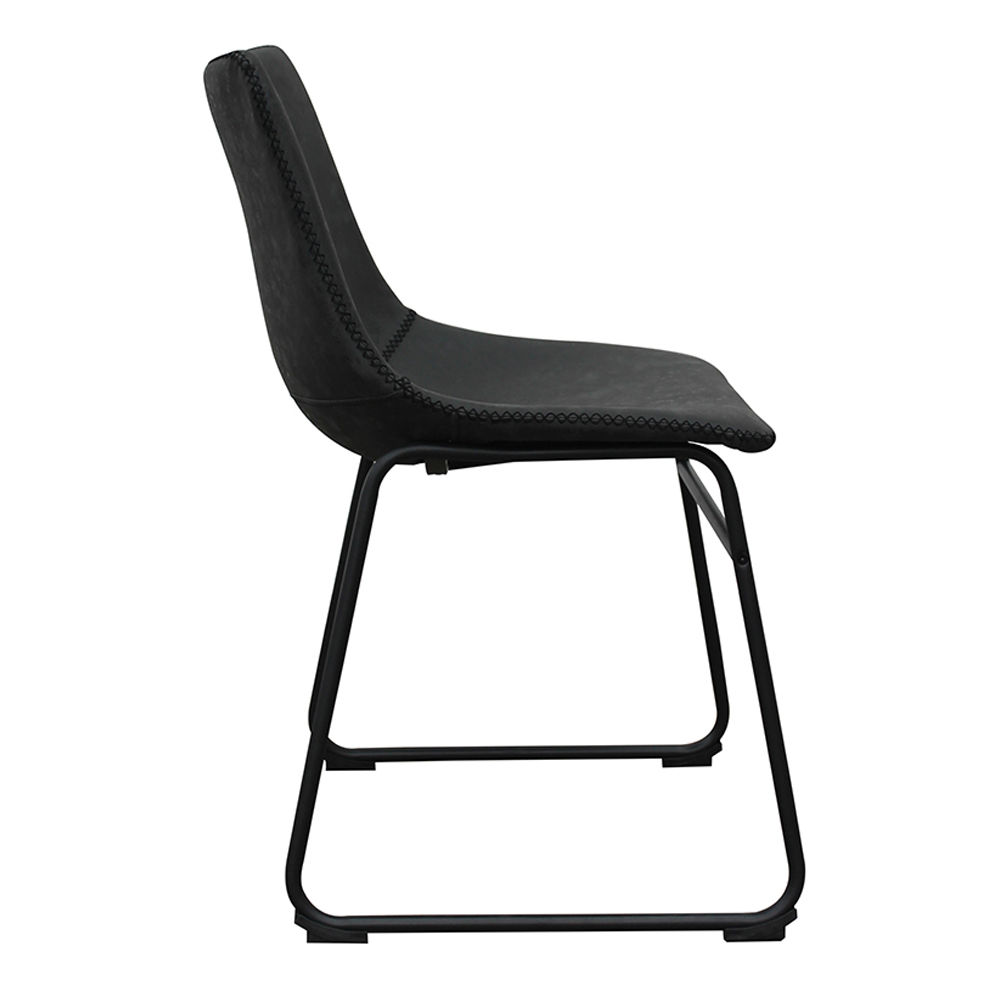 Kit 2 Cadeiras Decorativas Marquezine Sala de Jantar PU Base Aço Preto G56 - Gran Belo