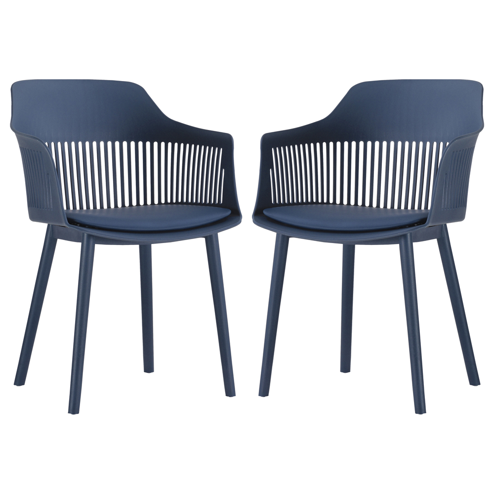Kit 2 Cadeiras Decorativas Para Sala de Estar Sócrates Azul Marinho G56 - Gran Belo
